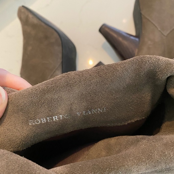 Roberto Vianni knee high grey suede boots size 8 - Picture 9 of 9